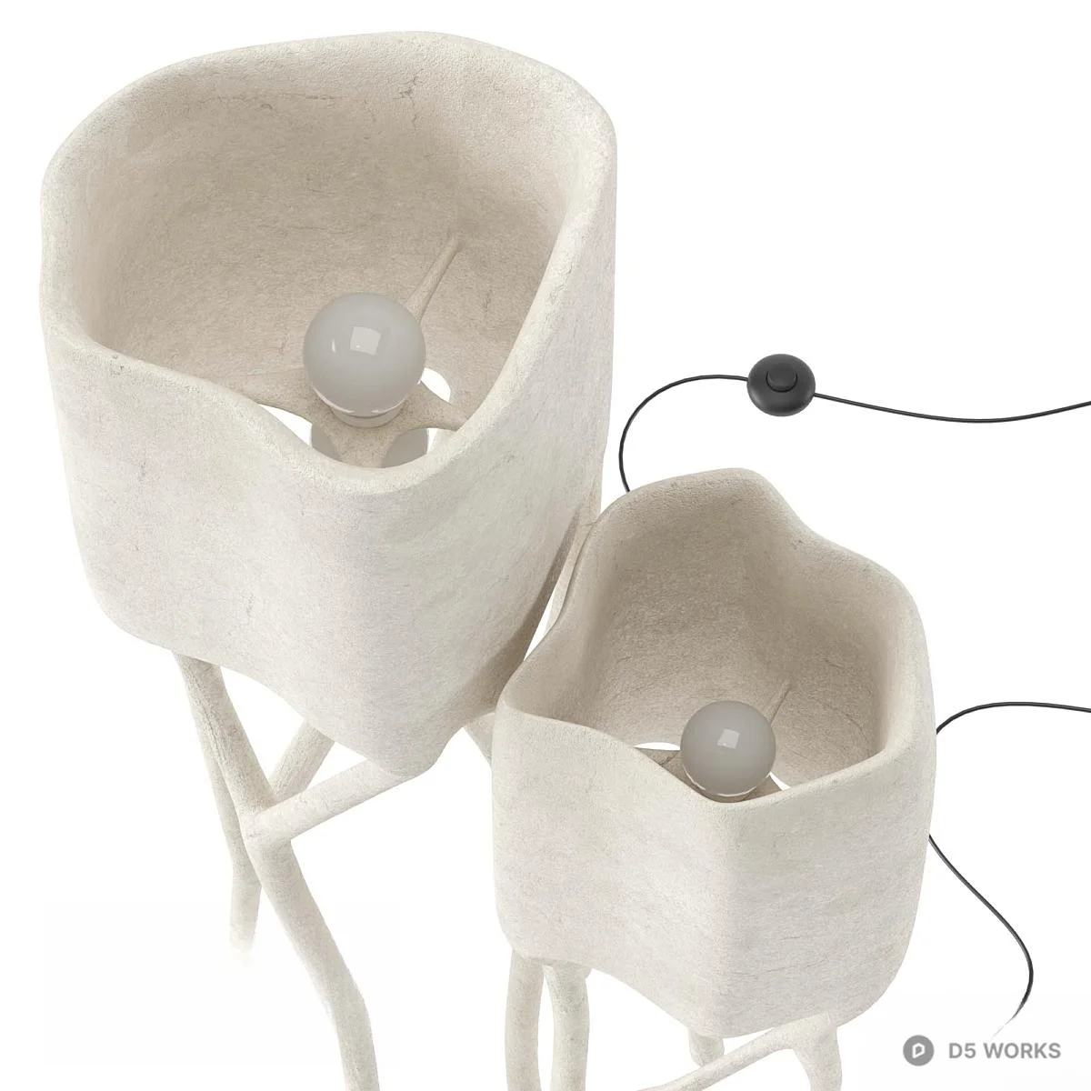 Organic Sculptural Floor Lamp 3d model thumbnail 4