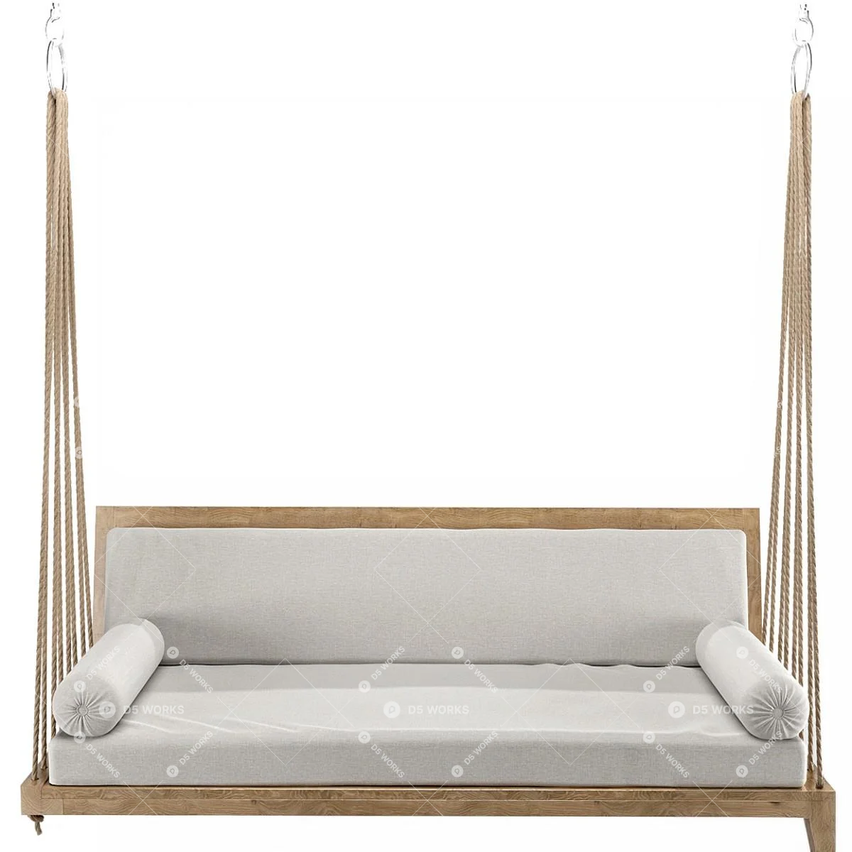 Wooden Swing Chair 3d model thumbnail 2