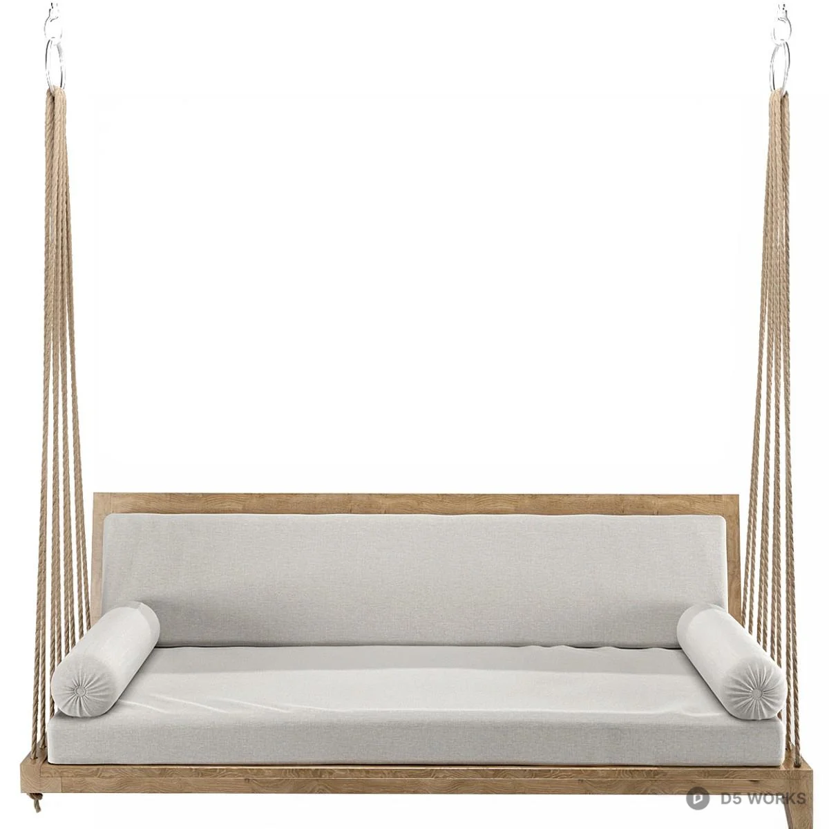 Minimalist Wooden Swing Chair 3d model thumbnail 2