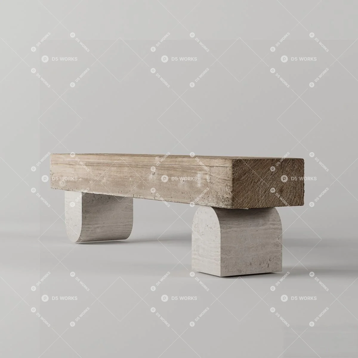 Wabi-Sabi Outdoor Stool 3d model thumbnail 4
