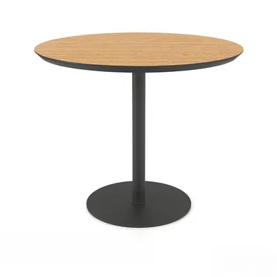 Round Wood Top Pedestal Dining Table 3d model