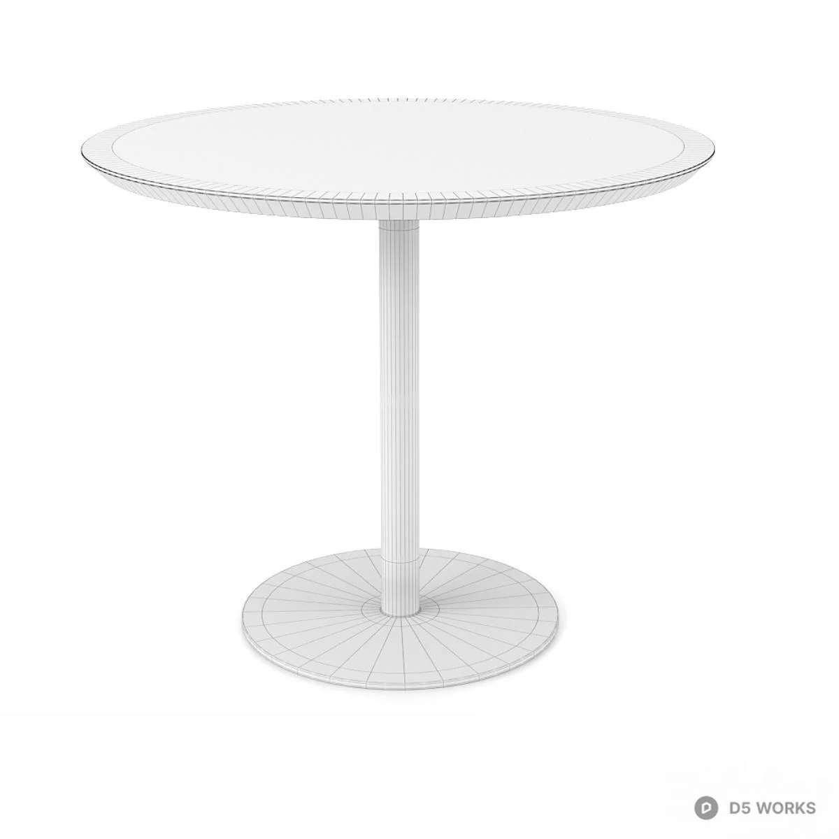 Round Wood Top Pedestal Dining Table 3d model thumbnail 5