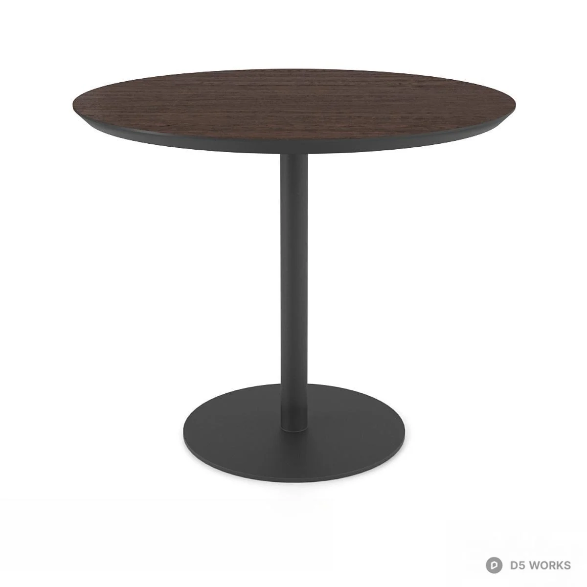 Round Wood Top Pedestal Dining Table 3d model thumbnail 3