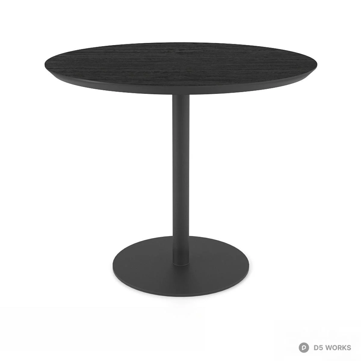 Round Wood Top Pedestal Dining Table 3d model thumbnail 2