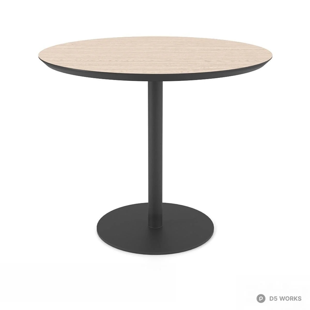 Round Wood Top Pedestal Dining Table 3d model thumbnail 4