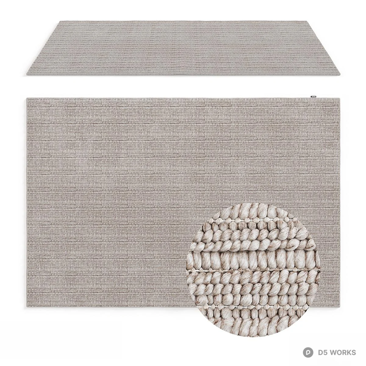 Textured Woven Rug 3d model - Image 1