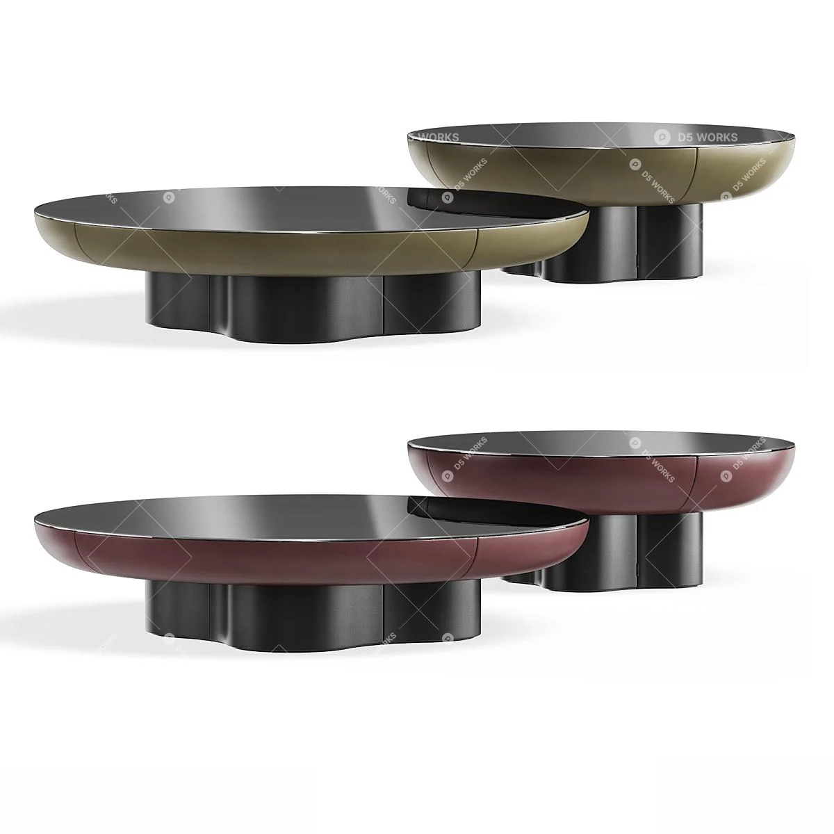 Modern Side Table Set 3d model thumbnail 4
