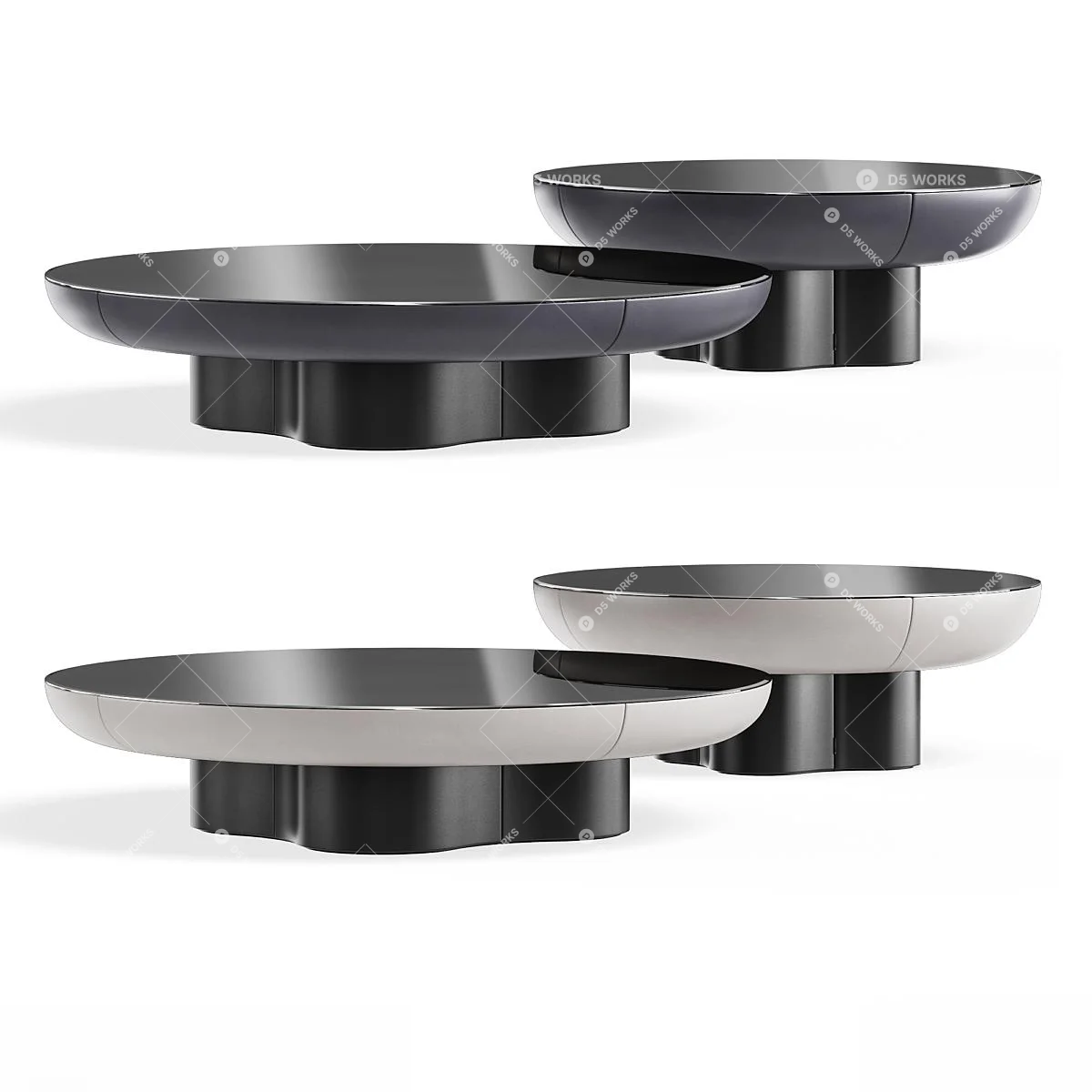 Modern Side Table Set 3d model thumbnail 5