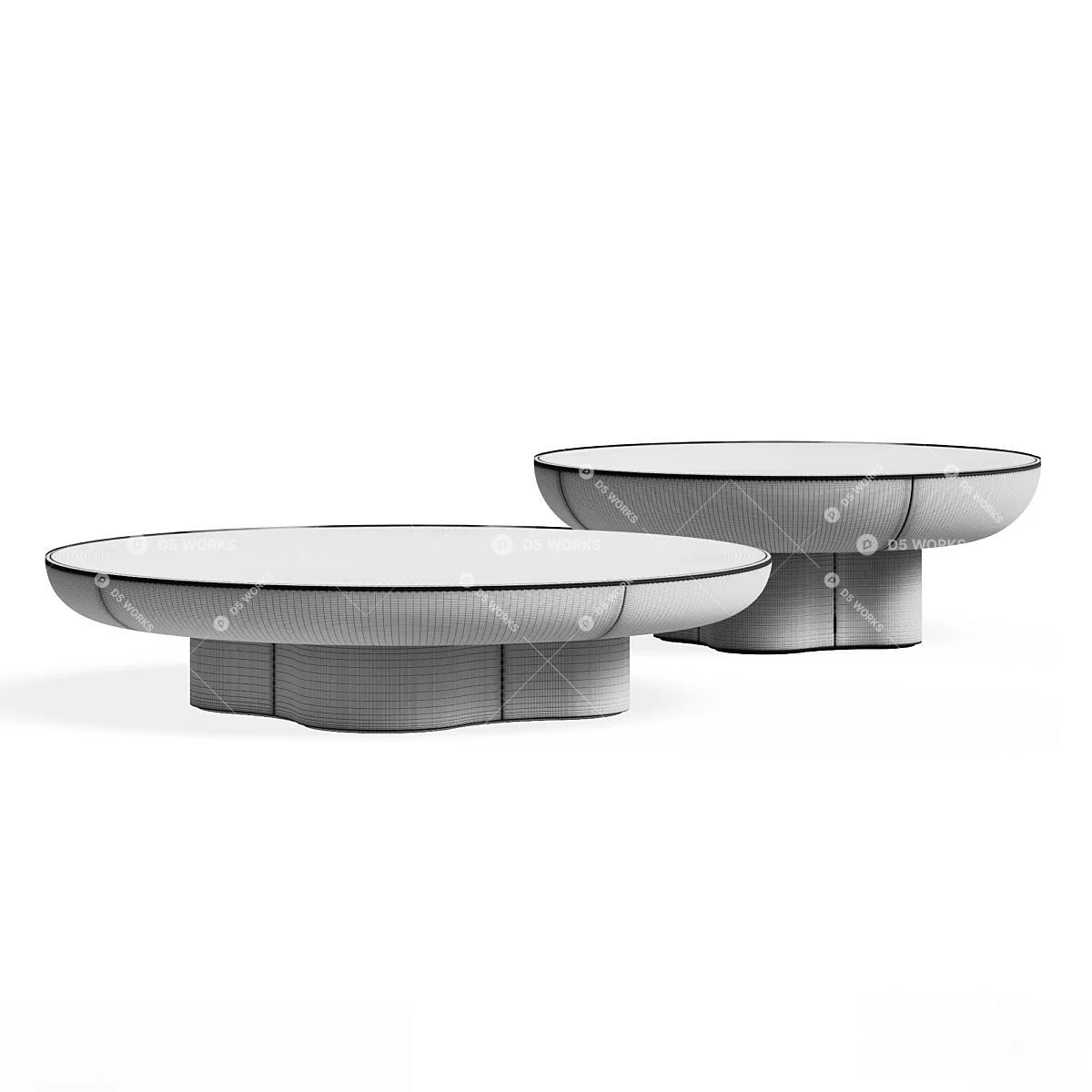 Modern Side Table Set 3d model thumbnail 7