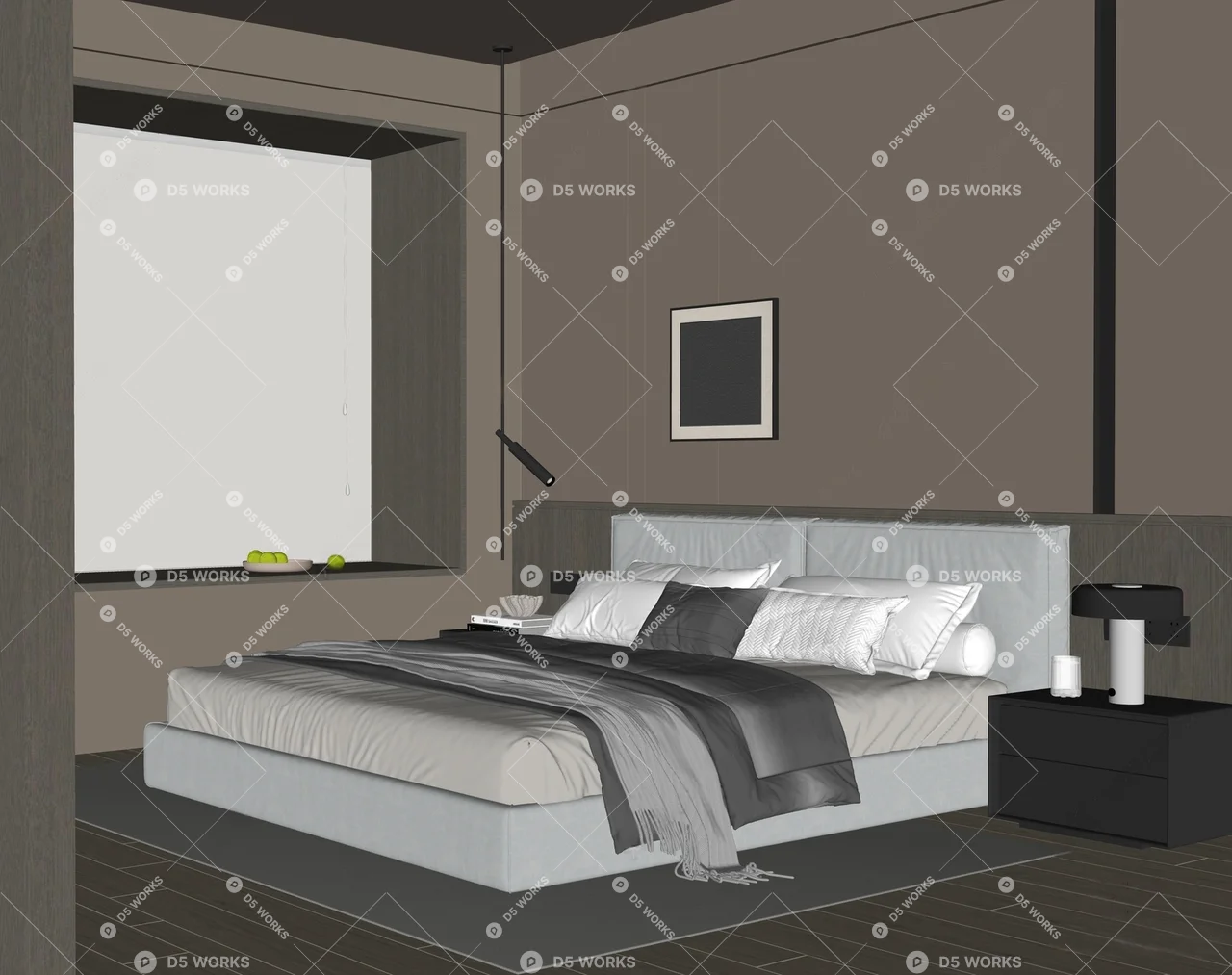 Modern Home Bedroom 3d model thumbnail 2
