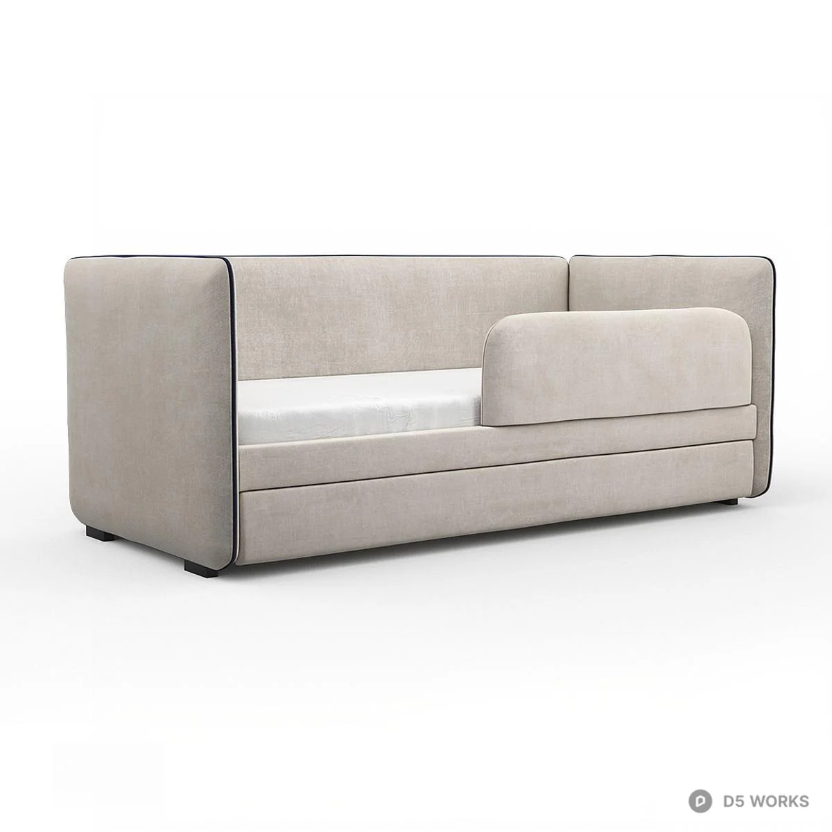 Minimalist Kids Sofa Bed 3d model thumbnail 2
