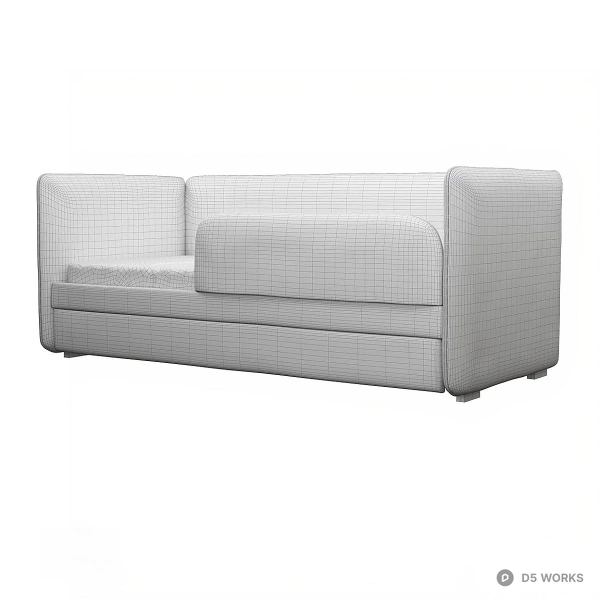 Minimalist Kids Sofa Bed 3d model thumbnail 5
