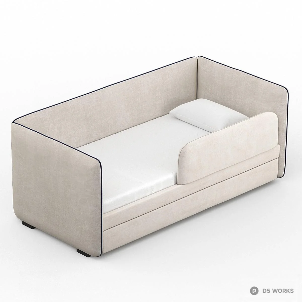 Minimalist Kids Sofa Bed 3d model thumbnail 4