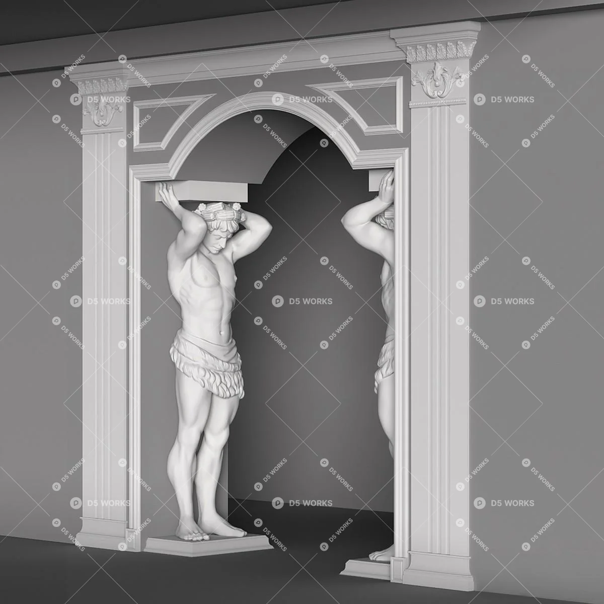 European Door 3d model thumbnail 3