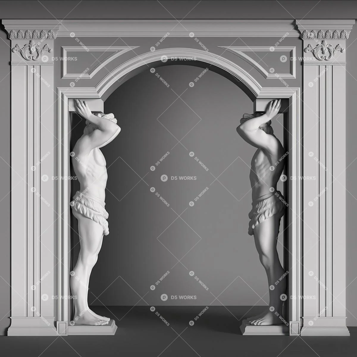 European Door 3d model thumbnail 2