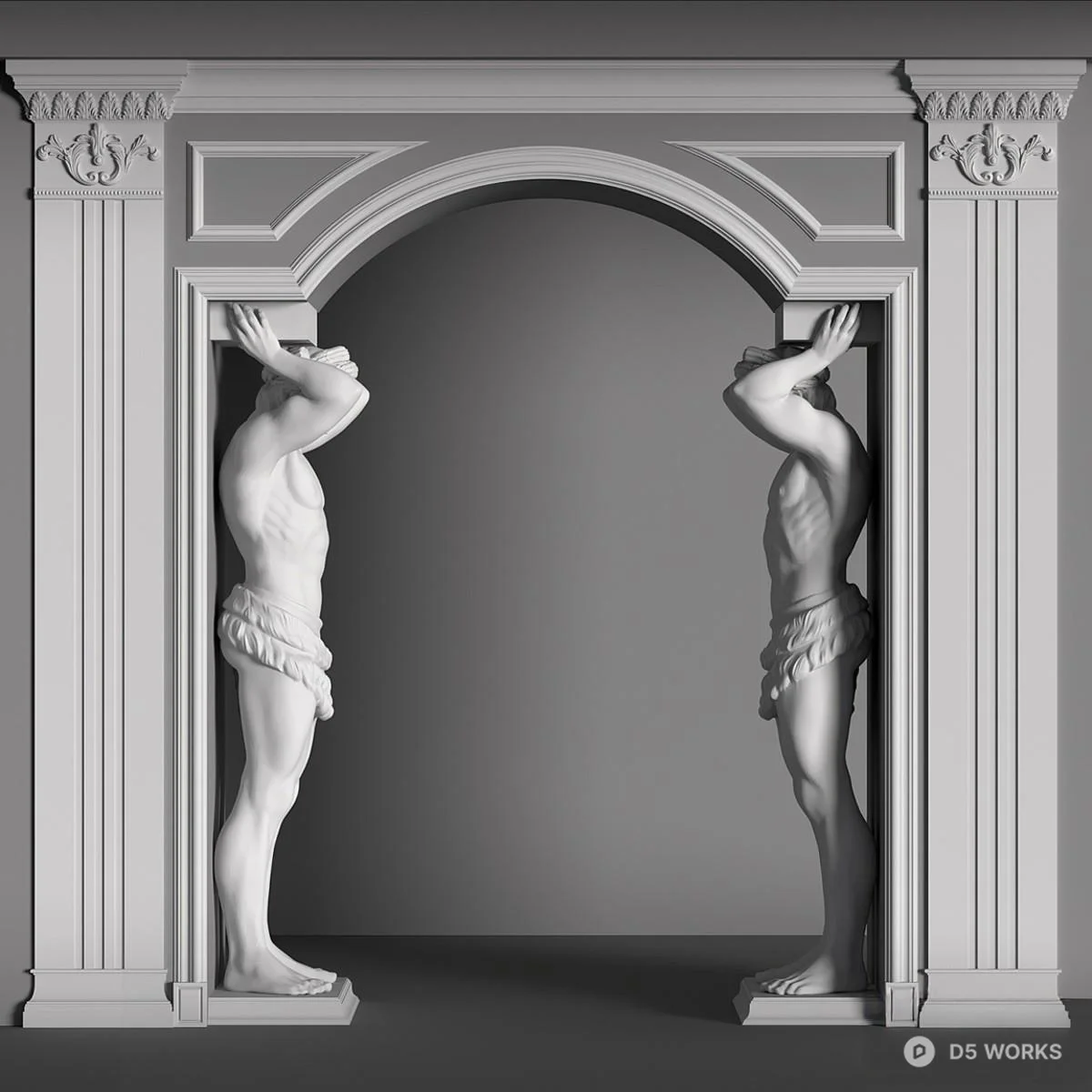 Classical Sculptural Archway 3d model thumbnail 2