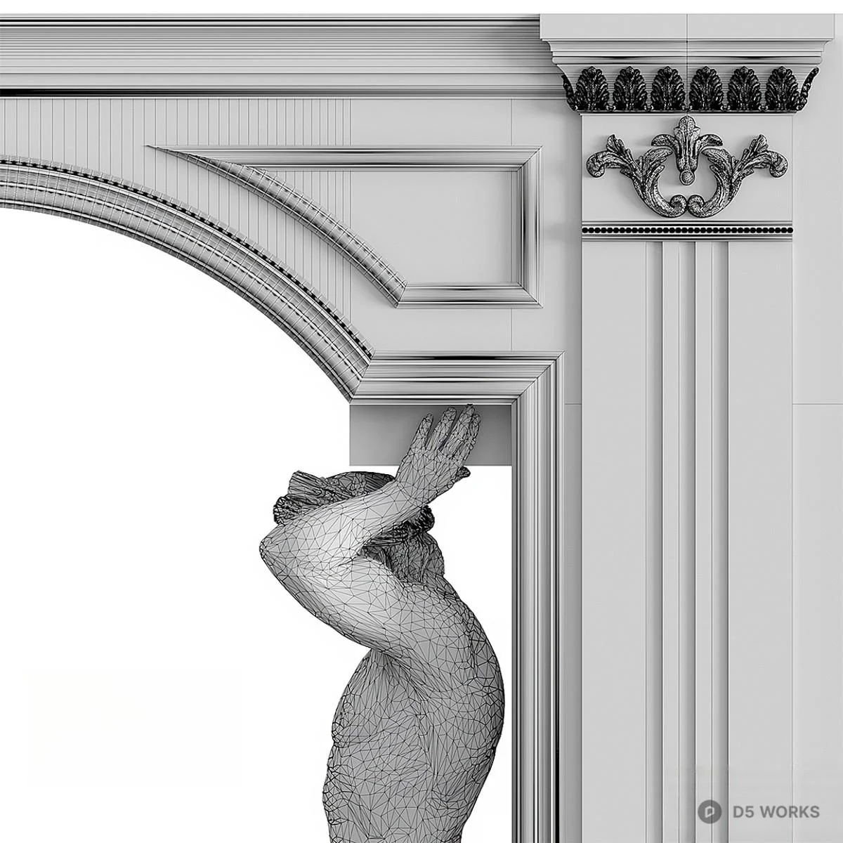 Classical Sculptural Archway 3d model thumbnail 4