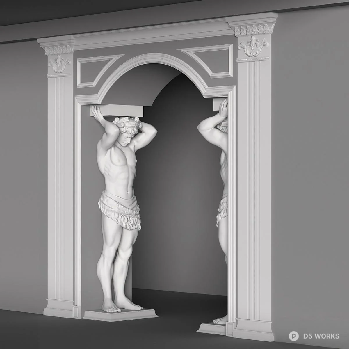Classical Sculptural Archway 3d model thumbnail 3