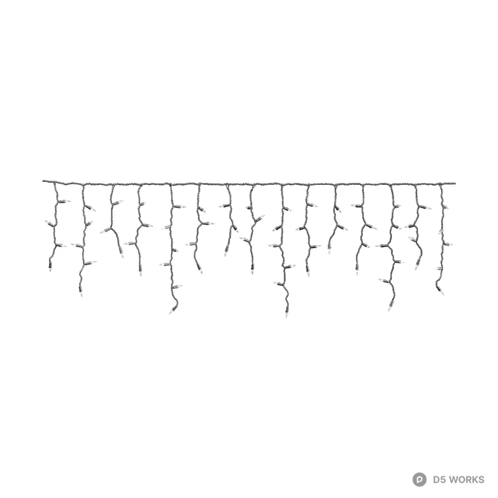 Plastic curtain string lights 01 3d model - Image 1