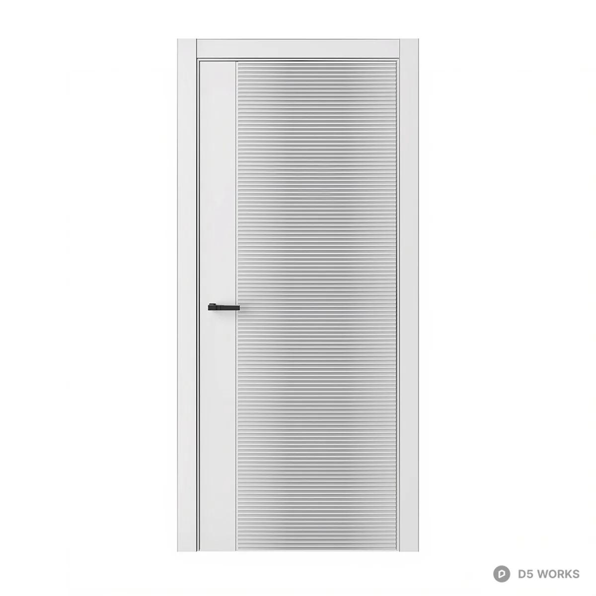 Modern Single Door With Linear Groove Design 3d model thumbnail 3