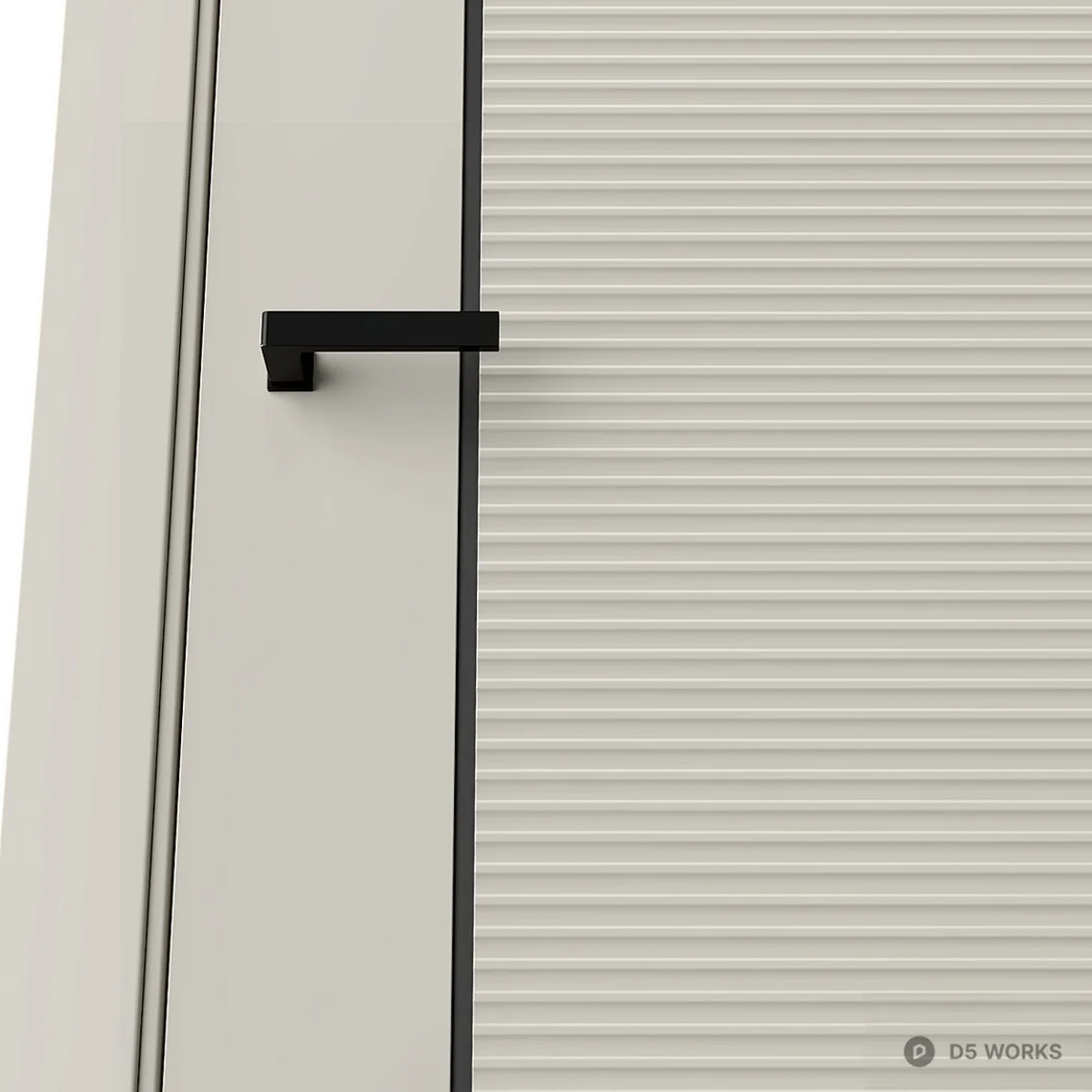 Modern Single Door With Linear Groove Design 3d model thumbnail 2