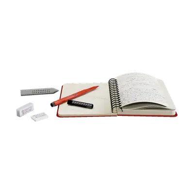 pen and notebook eraser combination 3d model