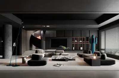 Modern Villa Living Room 3d model