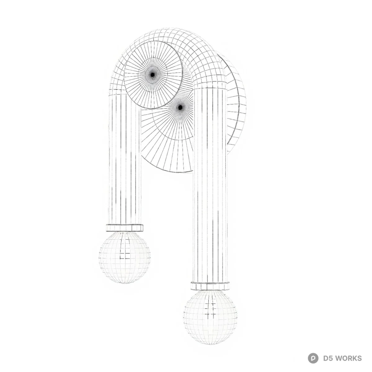 Modern Black And Gold Wall Lamp 3d model thumbnail 2
