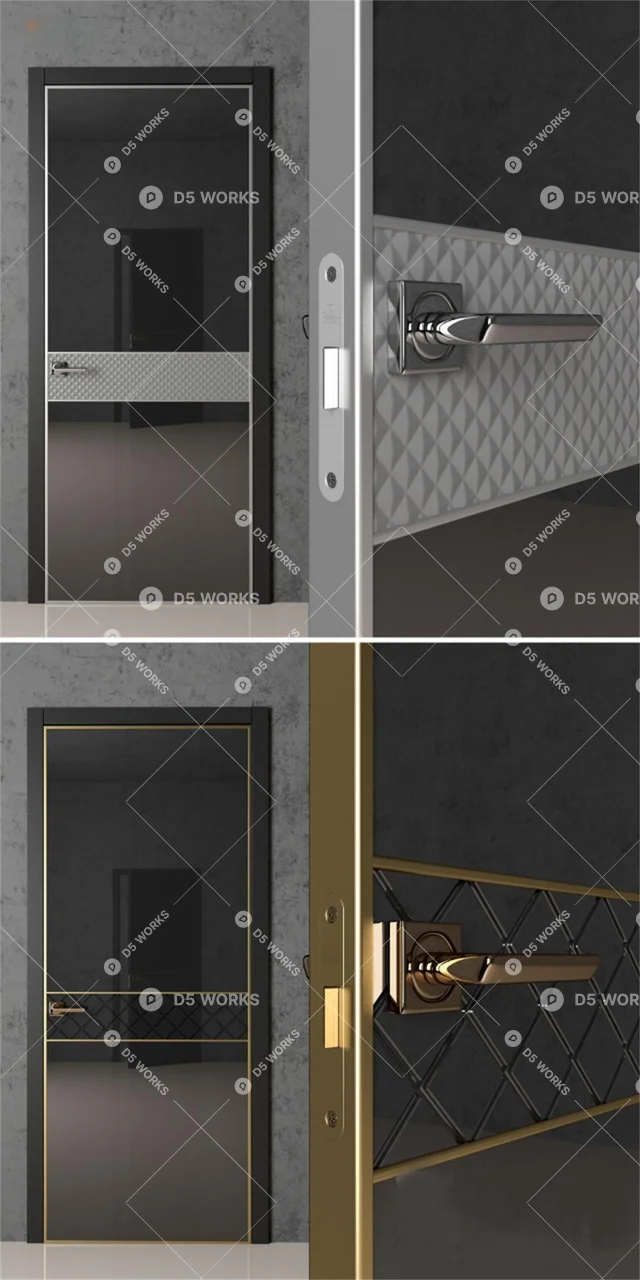 Modern Single Door 3d model thumbnail 2