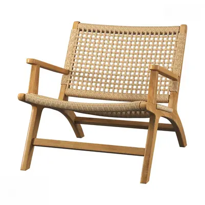 Woven Rattan Leisure Chair With Wooden Frame 3d model