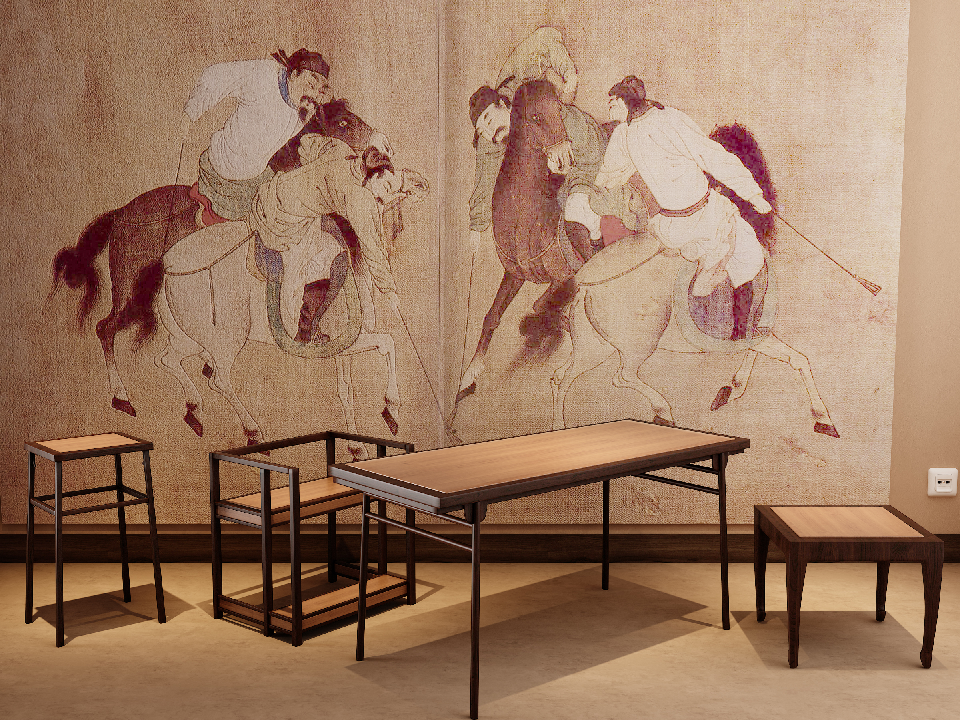 New Chinese Desk & Chair Set