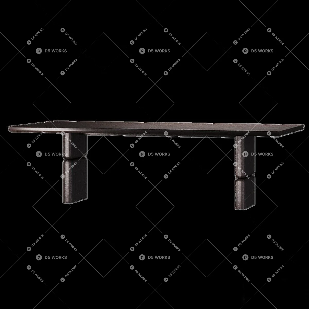 Mid-Century Modern Dining Table 3d model thumbnail 6