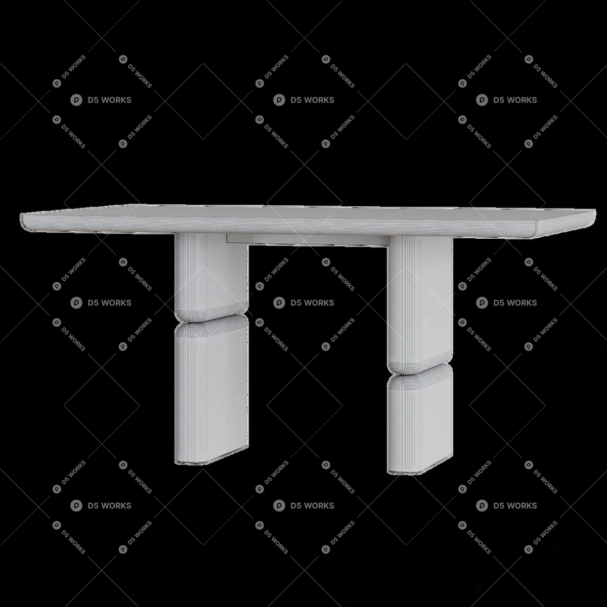 Mid-Century Modern Dining Table 3d model thumbnail 7