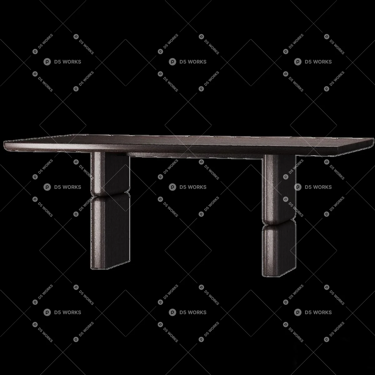 Mid-Century Modern Dining Table 3d model thumbnail 4