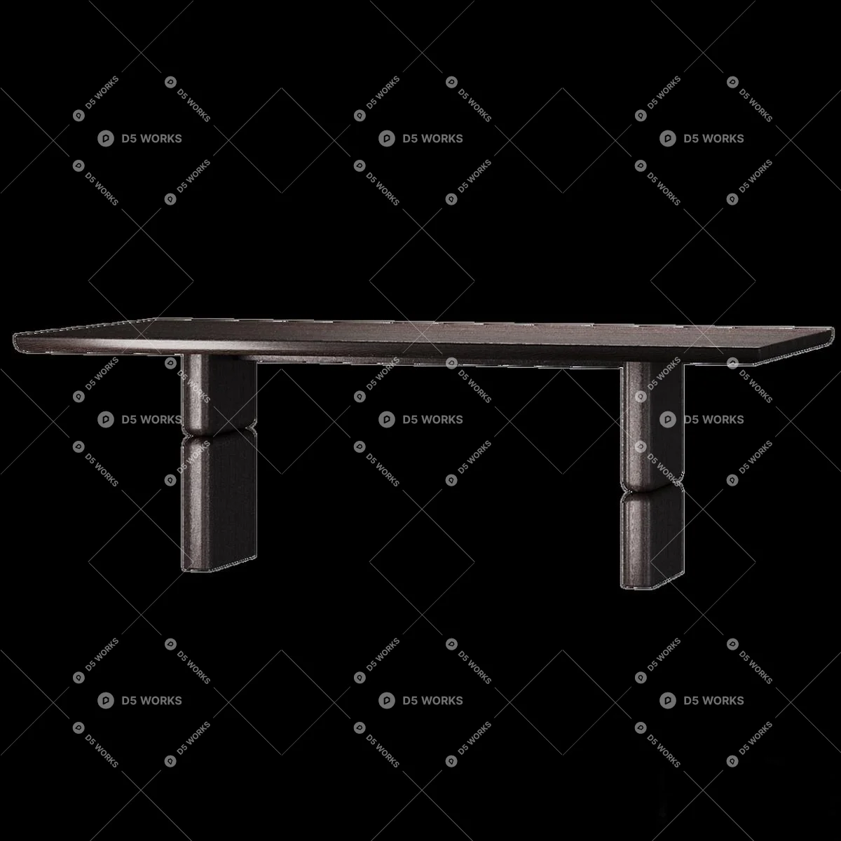 Mid-Century Modern Dining Table 3d model thumbnail 5