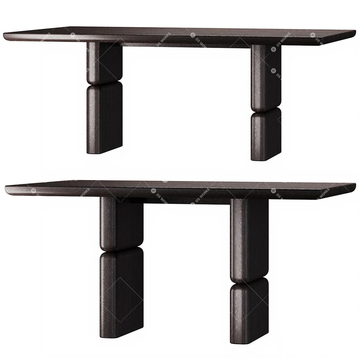 Mid-Century Modern Dining Table 3d model thumbnail 2