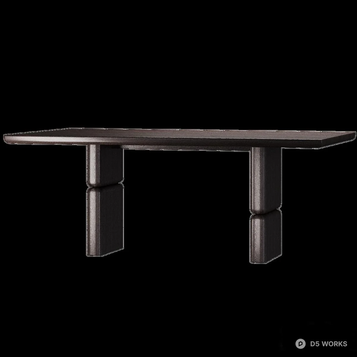 Minimalist Solid Wood Dining Table 3d model thumbnail 4