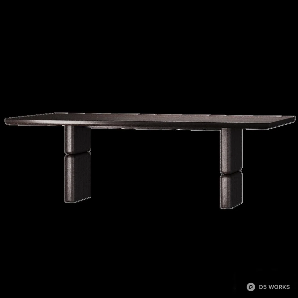 Minimalist Solid Wood Dining Table 3d model thumbnail 5