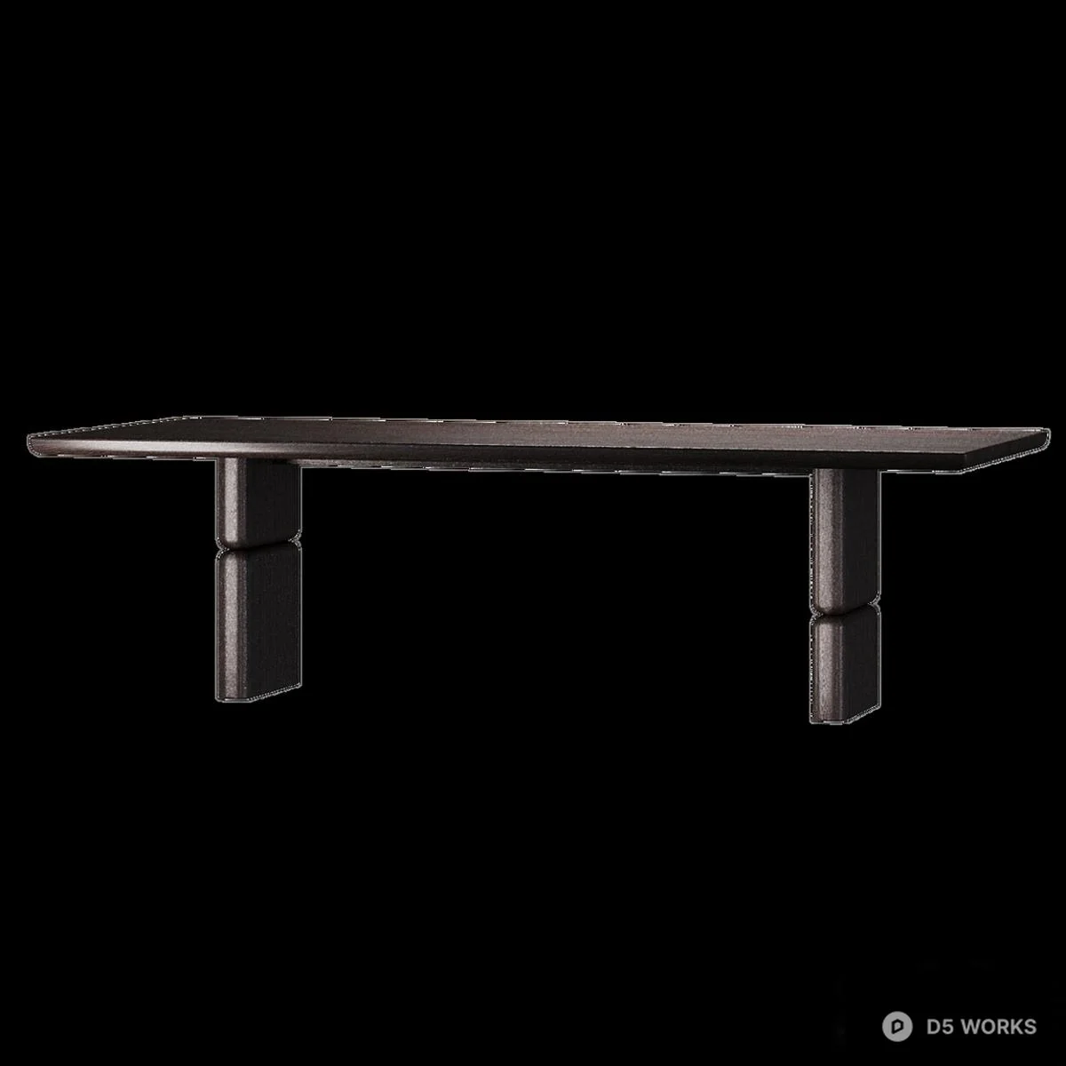 Minimalist Solid Wood Dining Table 3d model thumbnail 6