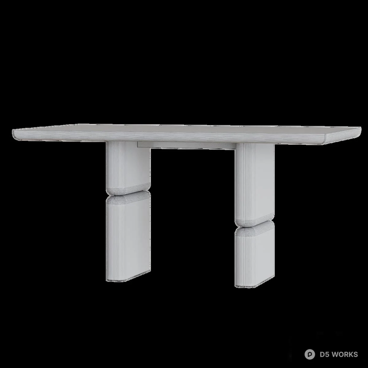 Minimalist Solid Wood Dining Table 3d model thumbnail 7