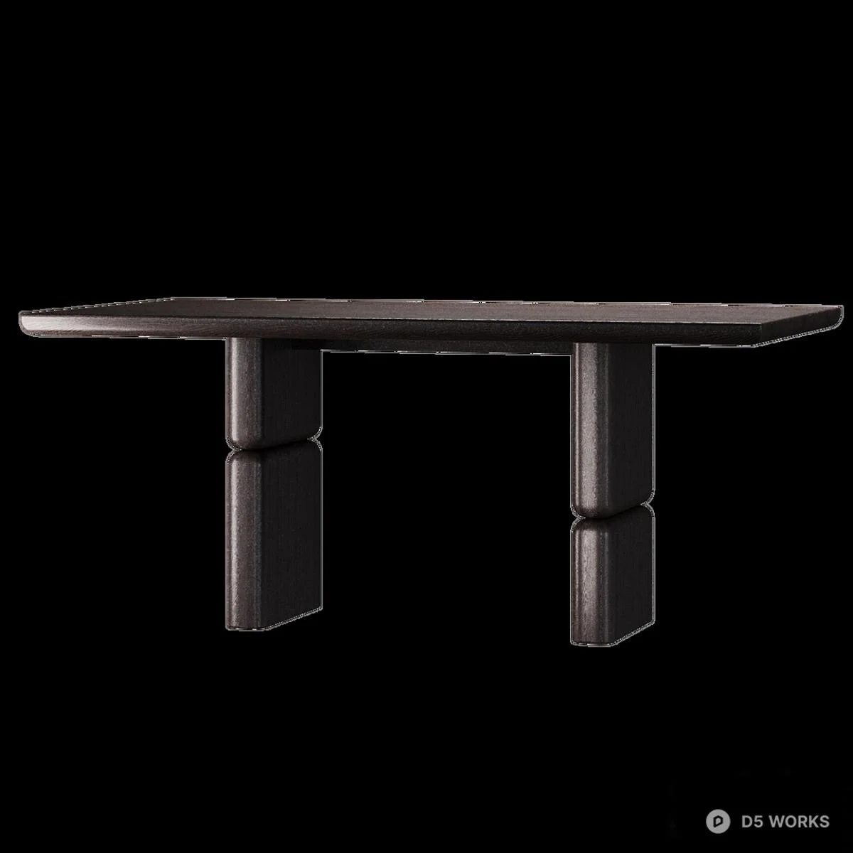Minimalist Solid Wood Dining Table 3d model thumbnail 3