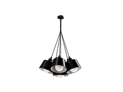 Modern Black Multi Head Pendant Lamp 3d model