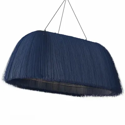 Navy Blue Fringed Pendant Lamp 3d model