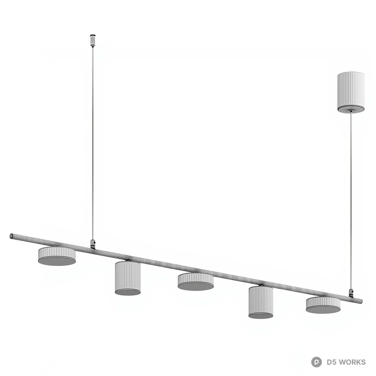 Modern Linear Pendant Light 3d model thumbnail 5