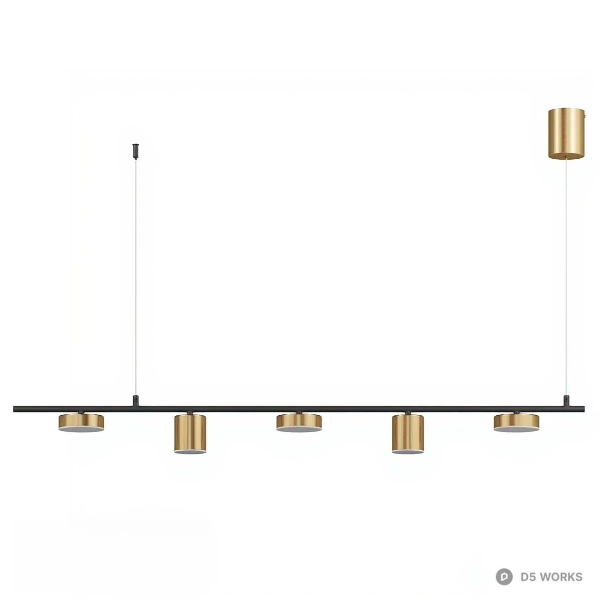 Modern Linear Pendant Light 3d model thumbnail 3