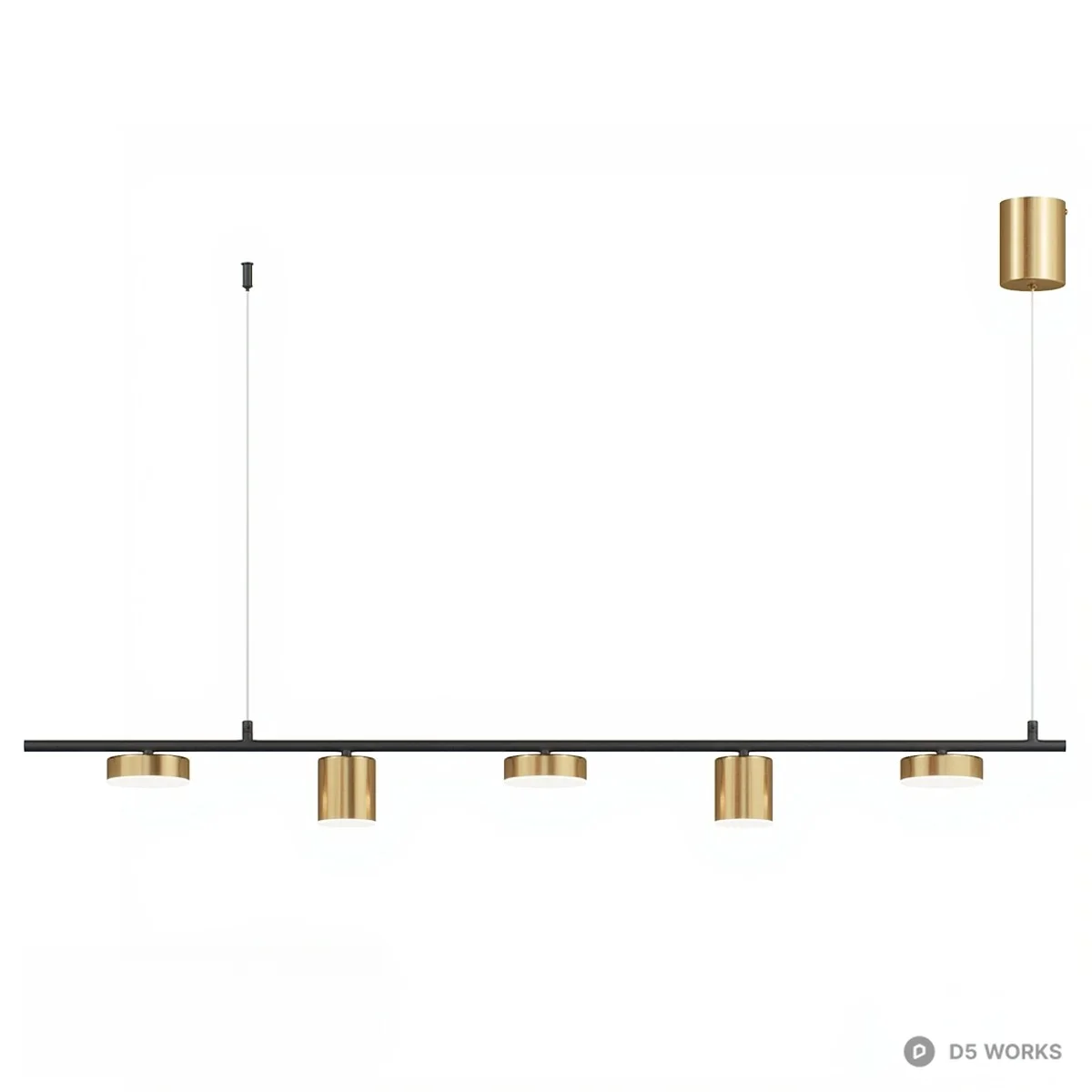 Modern Linear Pendant Light 3d model thumbnail 2