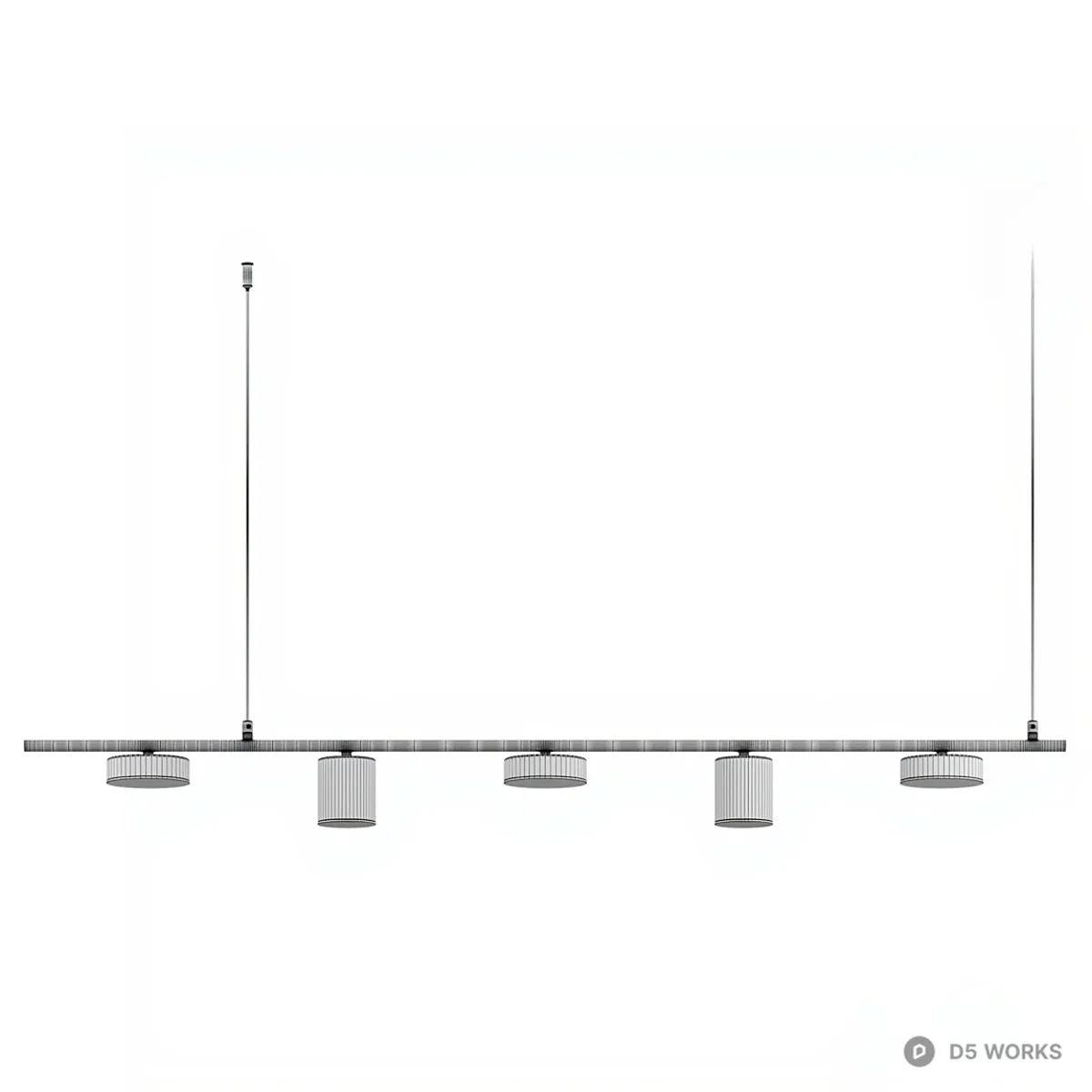 Modern Linear Pendant Light 3d model thumbnail 4