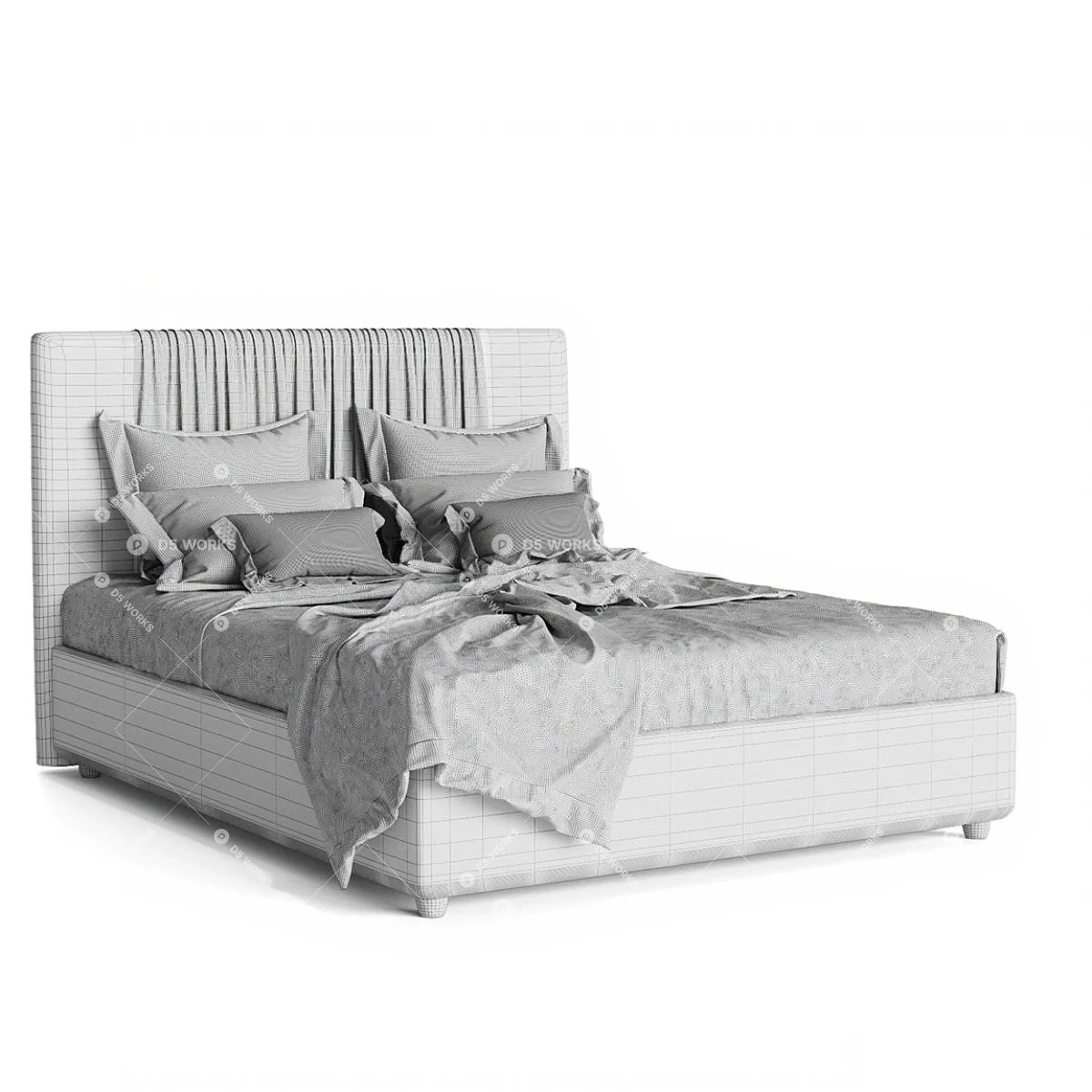 Double Bed 3d model thumbnail 4