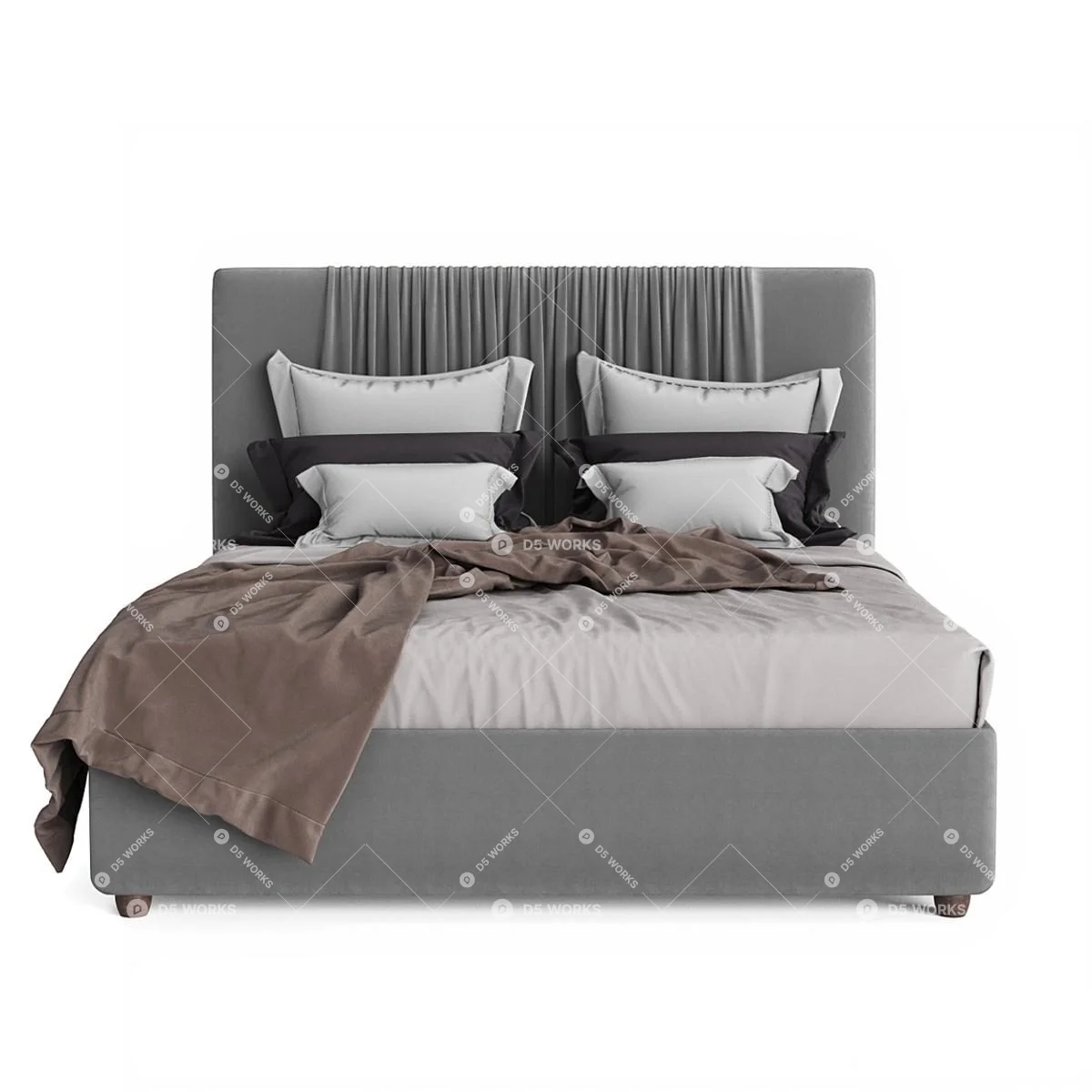 Double Bed 3d model thumbnail 2