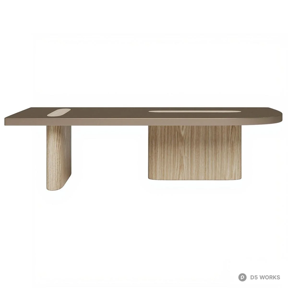 Minimalist Wood Grain Conference Table 3d model thumbnail 2